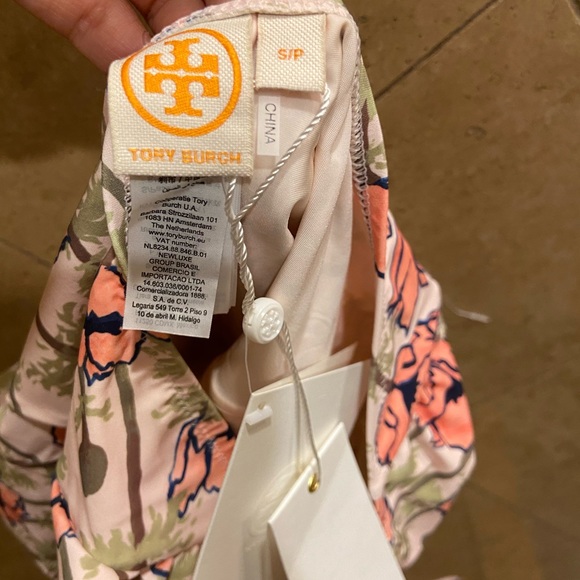 Tory Burch Pink Poppies Bloom Tie Front One-Piece - Picture 5 of 9
